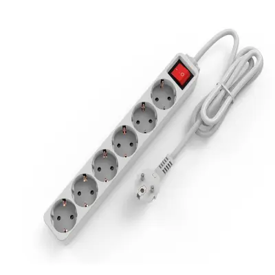 EU vtični adapter, razdelilnik 1,5 m 6 AC vtičnic