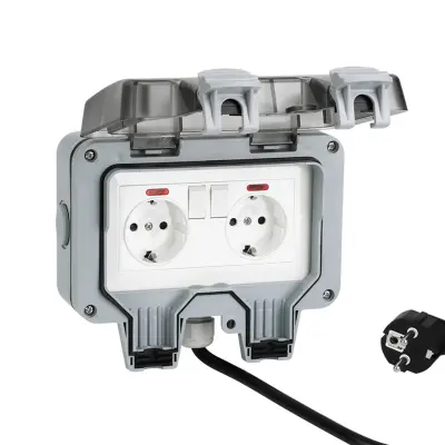 Vodoodporna stenska vtičnica z dvojno močjo - nemška   10M