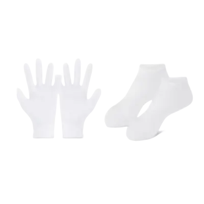 Komplet nogavic in rokavic s silikonskim vlažilnim gelom White