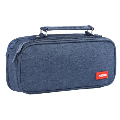 Prenosna platnena torbica za svinčnike - velika prostornina Blue