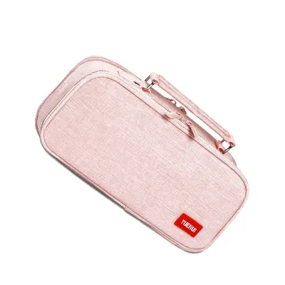 Prenosna platnena torbica za svinčnike - velika prostornina Pink