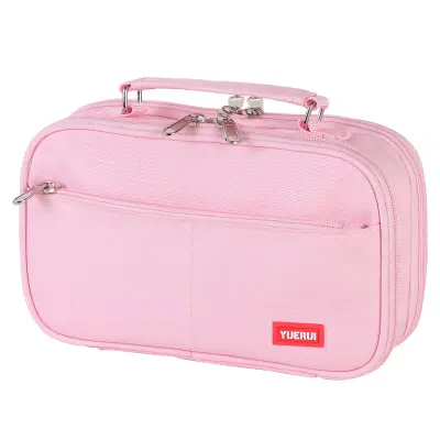 Peresnica z veliko prostornino, platnena torba za pisala z več predelki Pink