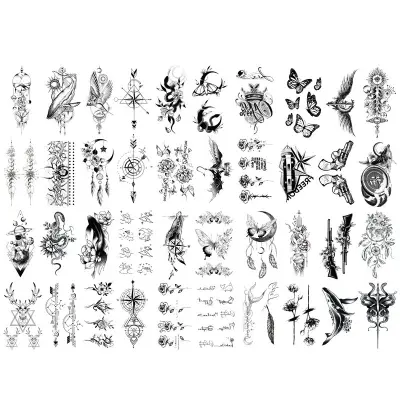 Vodoodporne tetovaže / lepila za drgnjenje, 40 kosov