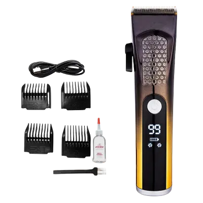 Set za striženje las z LCD zaslonom za nastavitev dolžine glave s 4 rezili Gold