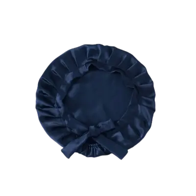 Spalna kapa za dolge lase, 100% murvina svila NavyBlue