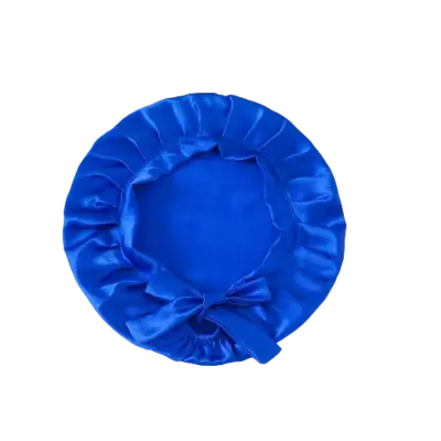 Spalna kapa za dolge lase, 100% murvina svila Blue