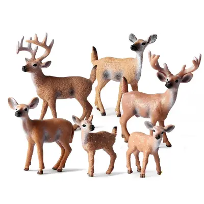 Komplet 6 realističnih figur gozdnih živali   Set divjih jelenov