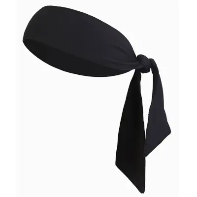 Tennis Tie Head Tie Trak za glavo Odstranite znoj stran od vašega obraza Black