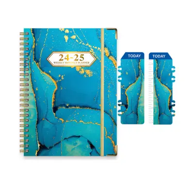 2024–2025 Datumski planer – A5 Agenda z razdelilnimi zavihki LightBlue