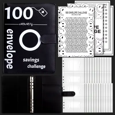 Money Savings Challenges Binder Pink