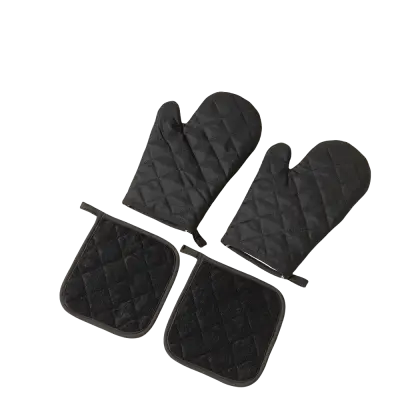 4 kosi debelejšega bombaža, izolacijske rokavice za mikrovalovno pečico in blazinice Black