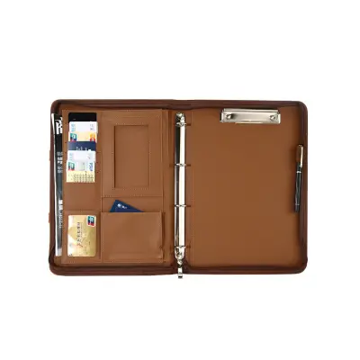 Mapa za dokumente z zadrgo in ročajem Brown