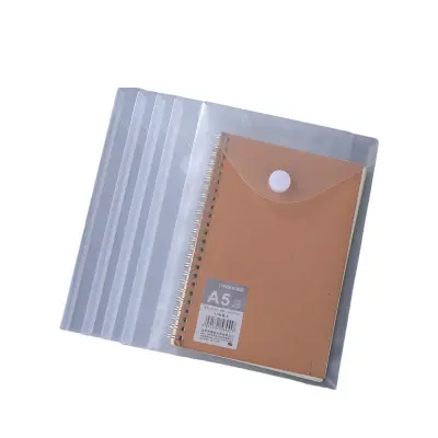 12 paketov prozornih žepov za dokumente A7 z zapiranjem na gumb