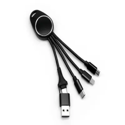 LED obesek za ključe 5 v 1 s podatkovnim kablom Black