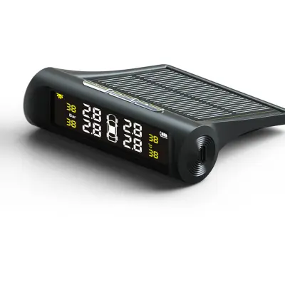 TPMS na sončno energijo z barvnim zaslonom in glasovnimi opozorili v angleščini