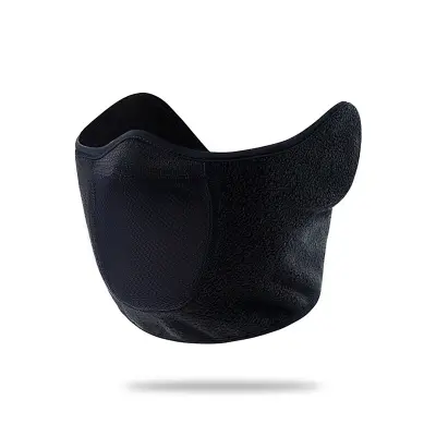 Črna maska za obraz iz flisa za kolesarjenje v hladnem vremenu