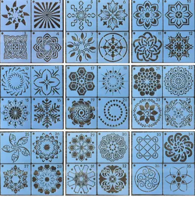 Mandala Šablona za večkratno uporabo Mandala Slikarske predloge   36 paketov