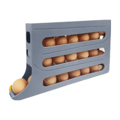 Posoda za shranjevanje jajc za organizator hladilnika s pokrovom Grey