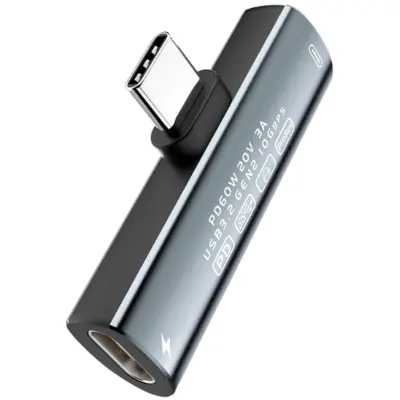 Adapter 2-v-1 USB-C v C s hitrim polnjenjem PD 60 W in prenosom podatkov USB 3.2 Gen2