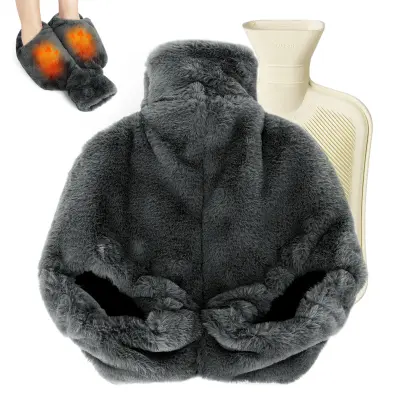 Plišasta gumijasta termoforka Gray