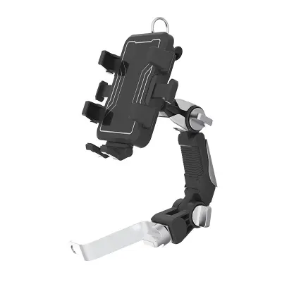 Motorno kolo, vzvratno ogledalo, nosilec za telefon, 360-stopinjska rotacija brez blokiranja vida Black