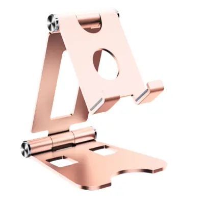 Zložljivo vrtljivo stojalo za telefon iz roza zlate aluminijeve zlitine