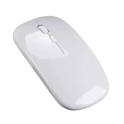 Brezžična miška 2.4G - tiha optična računalniška miška White