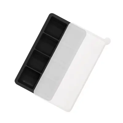 Silikonski model za ledene kocke z 8 predelki in pokrovom