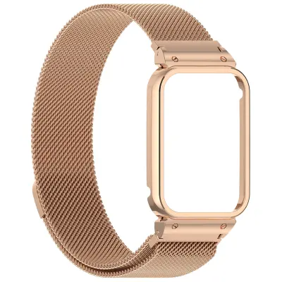 Pašček za uro za Xiaomi Mi Band 8 Pro - kovinski okvir z milansko zanko Gold
