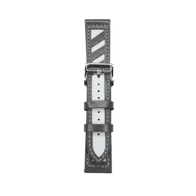 Usnjen pas za uro - 22 mm Grey