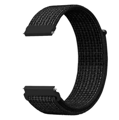 Najlonski pašček za uro za Samsung Watch 4/5/6 & Huawei GT4 Black 22 mm