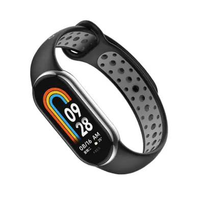 TPU pašček za uro za Xiaomi Band 8/9 Black+Grey