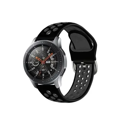 Silikonski pašček za uro Samsung Gear S3/Galaxy Watch 46 mm Black+Grey