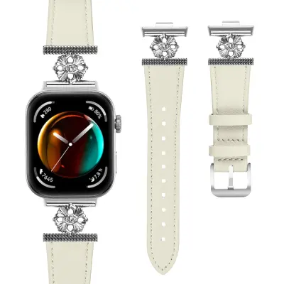 Pašček za uro iz pravega usnja za Huawei Watch Fit 3 Beige