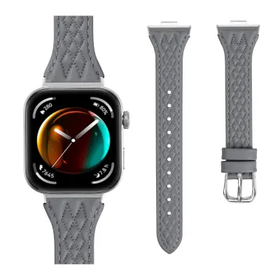 Usnjen pašček za uro Huawei Watch Fit 3 - diamantni vzorec Grey