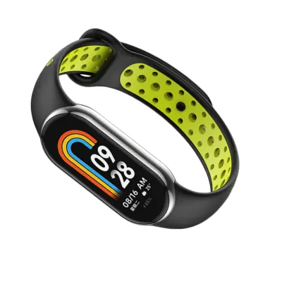 TPU pašček za uro za Xiaomi Band 8/9 Black+Green