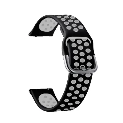 Silikonski pašček za uro Samsung Gear S3/Galaxy Watch 46 mm Black+White