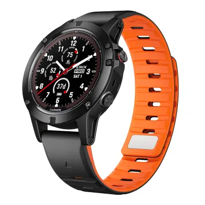 Garmin N54 Norman magnetni pas za uro Black+Orange 26 mm