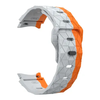 Športen silikonski pašček za uro za Samsung Galaxy Watch6/5/4 - sivo oranžen
