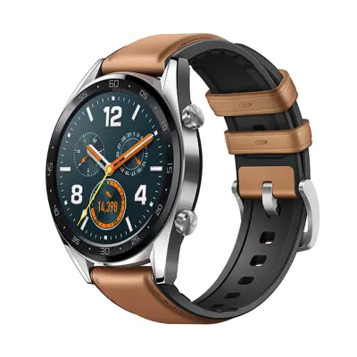 Eleganten usnjen pašček za uro Huawei GT4/Samsung Watch 6 Brown 20 mm