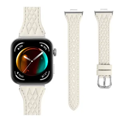 Usnjen pašček za uro Huawei Watch Fit 3 - diamantni vzorec White