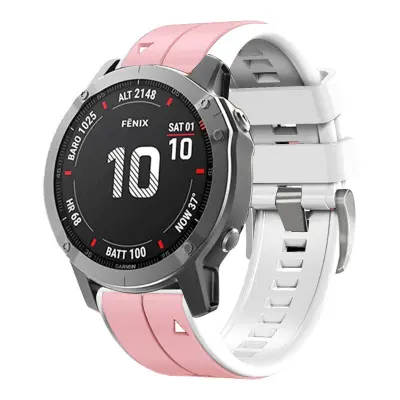 Silikonski pašček za uro za Garmin Fenix 7S Pro Pink + White