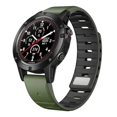 Garmin N54 Norman magnetni pas za uro Black+Green 22 mm