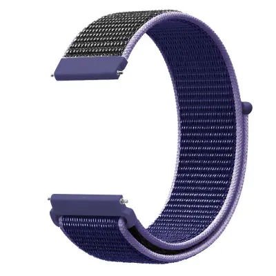 Najlonski pašček za uro za Samsung Watch 4/5/6 & Huawei GT4 Black+Blue 20 mm