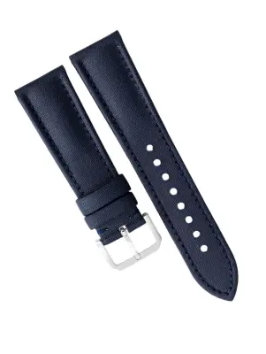 Vodoodporen pašček za uro iz govejega usnja Moonswatch Omega Oxford Blue+Blue 22 mm