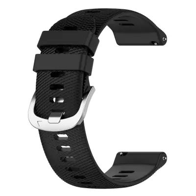 20 mm univerzalni silikonski pas za uro s križnim vzorcem za Samsung, Garmin, Huawei Black