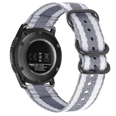 Najlonski pašček za uro Samsung Galaxy Watch 4 & Huawei GT 4 Twill gray  Model 1