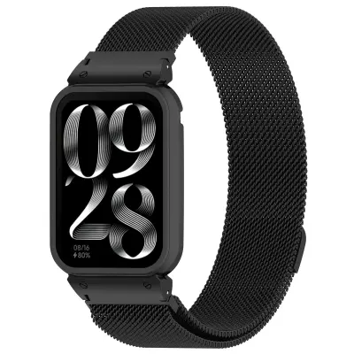 Pašček za uro za Xiaomi Mi Band 8 Pro - kovinski okvir z milansko zanko Black