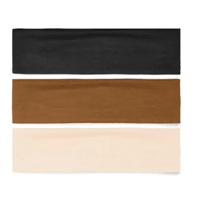 3-delni komplet nedrsečih športnih naglavnih trakov Black+White+Coffee