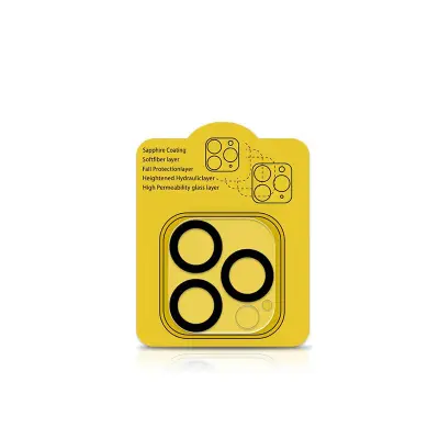 Zaščita za objektiv kamere s črno obrobo s popolno pokritostjo za iPhone   iPhone 16/16 Plus